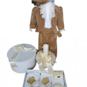 Set complet pentru botez,Marchiz, bej