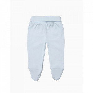 Set pantaloni bebe ,2 bucati,banta lata,alb/albastru - Img 3