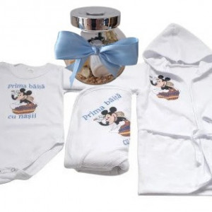 Set prima baita, Mickey Mouse, 3 piese, cu borcanas cu mirodenii