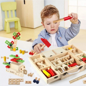 Set trusa de scule de jucarie, din lemn, 40 de accesorii - Img 3