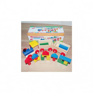 Tren Cu 2 Vagoane Cu Forme Geometrice Din Lemn - Img 3