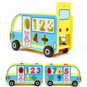 Autobuz Jucarie Din Lemn Pentru Copii - Img 3
