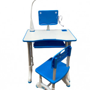 Birou cu scaun pentru copii si lampa,albastru