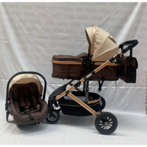 Carucior bebe, 3 in 1, landou reversibil, cadru aluminiu,  foarte usor, suspensii pe roti, T2,GOLDEN