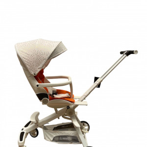 Carucior bebe sport, C2, scaun reversibil,cu pozitie de somn, cu lumini si muzica, alb - Img 2