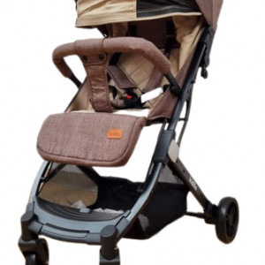 Carucior sport compact, pliere gen troller, pretabil pentru avion, HUG K8, maro