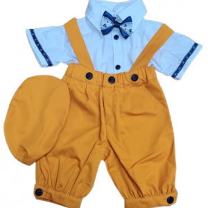 Costum de vara, pantalon 3/4, 4 piese, portocaliu - Img 1