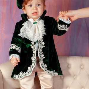 Costum elegant baieti Fabrizzio verde regal, 5 piese, 1-2 ani - Img 1