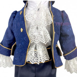 Costum pentru botez 5 piese, bleumarin, camasa cu jabou si botosei - Img 6