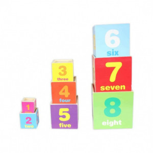 Joc Montessori Educativ Turnul 8 Din Lemn, cu Sortator de Forme - Img 5