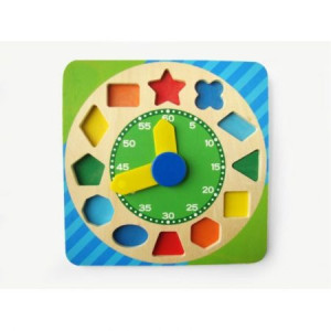 Jucarie Din Lemn Educativa – Ceas Cu Sortator De Forme - Img 3