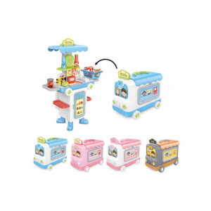 Jucarie interactiva 2 in 1 - vehicul fara pedale si bucatarie roz - Img 4