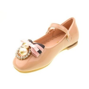 Pantofi eleganti fete, cu aplicatie, roz pal - Img 2