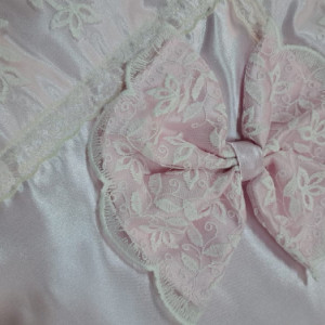 Pled Deluxe bebelusi, saten si dantela, roz