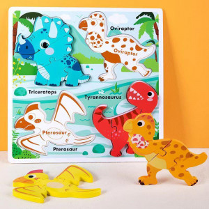 Puzzle lemn 3D Dinozauri