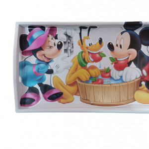 Set 5 piese tavita de mot alba, Minnie&Mickey,fundita albastra - Img 2