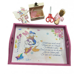 Set 5 piese tavița de moț, roz, Donald&Daisy Duck
