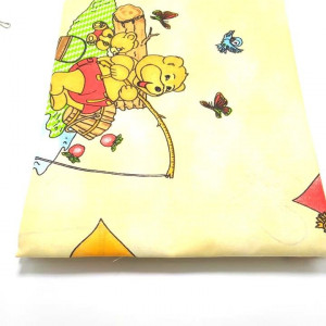 Set lenjerie 3 piese patu bebe, ursulet crem