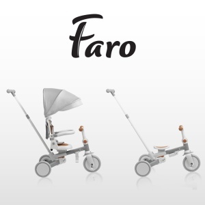 Tricicleta evolutiva Faro, 3 in 1, cu scaun si roti rotative, 18 luni-6 ani