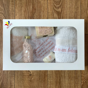 Trusou Botez cu Broderie roz prafuit, en gros - Img 2