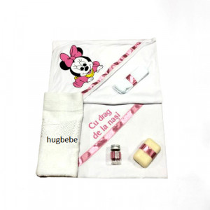 Trusou de botez 6 piese Minnie roz