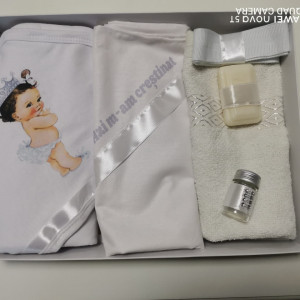 Trusou pentru botez, 6 piese, Printisor ,alb, en gros