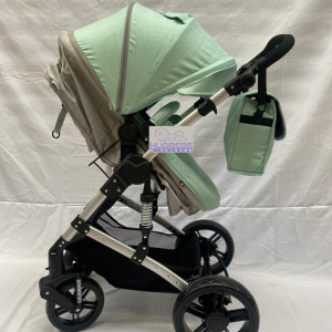 Carucior 2 in 1, reversibil, cu suspensii si geanta cadou F6 - vernil - Img 3