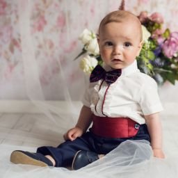 Costum pentru botez, Ralph, burgundy, 3 luni-4 ani - Img 3