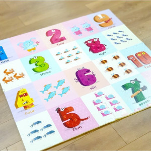 Covoras de joaca tip puzzle 4 placi cifre animale - Img 2