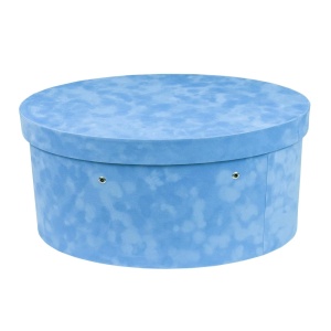 Cutie cufar de trusou pentru botez, ovala, 47x27 x19 cm, bleu