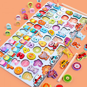 Joc magnetic, algoritmic, cu liere, cifre, animale si vehicule