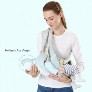 Marsupiu bebelusi,HM03 ergonomic,4 in 1, cu scaun de sold, 0-36 luni,max 30 kg, bleu - Img 5