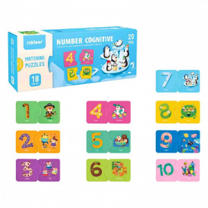 Puzzle educativ cu numere, colorat, 20 piese