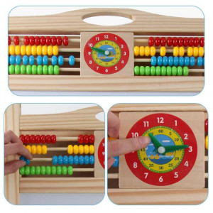 Tabla magnetica din lemn, H03, cu ceas si abac, max 91 cm inaltime - Img 2