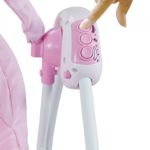 Balansoar electric bebe, cu telecomanda si melodii incluse, A2, roz - Img 4