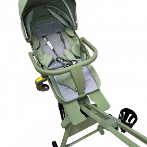 Carucior bebe sport, C2, scaun reversibil,cu pozitie de somn, cu lumini si muzica, verde - Img 2