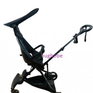 Carucior sport ultrausor, compact,cu scaun reversibil, parasolar rotativ, protectie UV, 6 luni-3 ani, negru