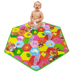 Covoras din spuma pentru copii cu doua fete Hexagon.