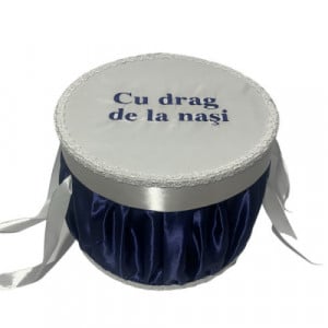 Cutie trusou pentru botez,rotunda, bleumarin, en gros