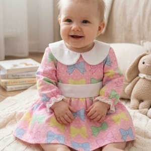 Rochita bebe, imprimeu fundite, confortabila si eleganta