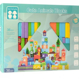 Set 100 Cuburi De Construit Regatul Animalelor Salbatice - Img 3