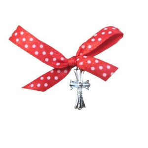 Set cruciulite de botez, fundita rosie