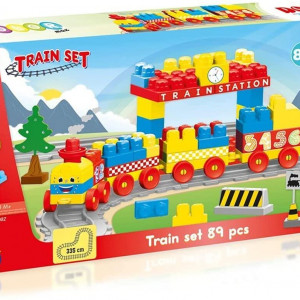 Set de constructii cu trenulet - 89 piese - Img 2