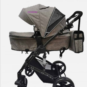 Carucior 2 in 1, reversibil, cu suspensii si geanta cadou F6 - gri - Img 1