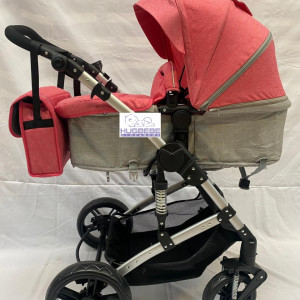 Carucior 2 in 1, reversibil, cu suspensii si geanta cadou F6 - roz - Img 2