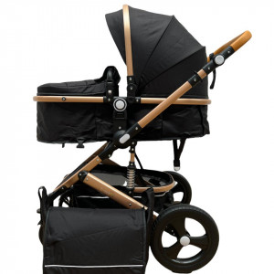 Carucior 3 in 1, maner reversibil,cadru aluminiu foarte usor, T5,negru - Img 4