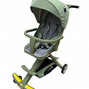 Carucior bebe sport, C2, scaun reversibil,cu pozitie de somn, cu lumini si muzica, verde - Img 1