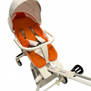Carucior bebe sport, C2, scaun reversibil,cu pozitie de somn, cu lumini si muzica, alb - Img 4
