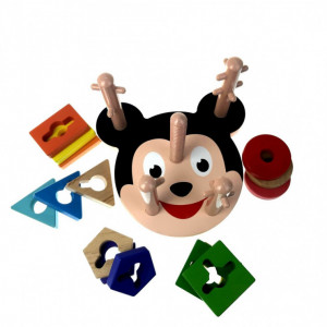 Coloane Sortatoare De Forme Din Lemn 5, Mickey Mouse