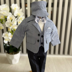 Costum de botez Grey,, sezon primavara-toamna, 0-9 luni, en gros - Img 1
